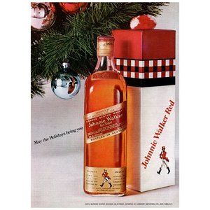 1972 Johnnie Walker Red Label Scotch May The Holidays Bring You Vintage Print Ad